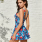 Flattering Floral Print One-Piece Swim Dress, Tummy Control, Skirted Design