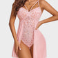 Alluring Women's Floral Lace Bodysuit Teddy Chemise: Sexy Mesh Sleepwear Lingerie