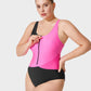 Stylish Color-Blocked Front Zip Tank Swimsuit for Active Women