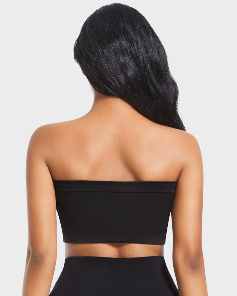 Ultra-Comfortable Seamless Padded Strapless Bandeau Bra with Invisible Support