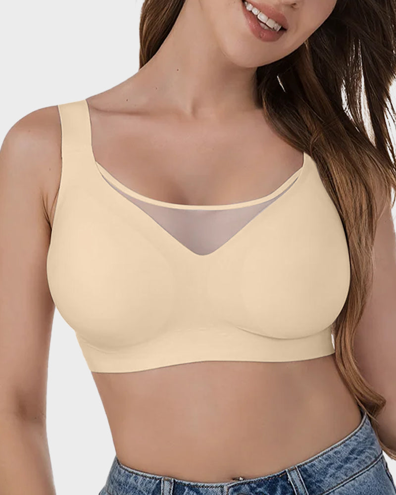 Breathable Mesh Front Contouring Wireless Bra for Pregnancy & Nursing Support