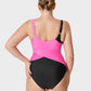 Stylish Color-Blocked Front Zip Tank Swimsuit for Active Women
