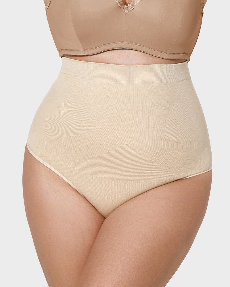 Ultra-Comfort High Waist Tummy Control Seamless Shaping Thong Panty 2-Pack