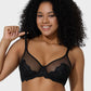 Elegant Purple Full Coverage Lace Minimizer Bra for Plus Size Support