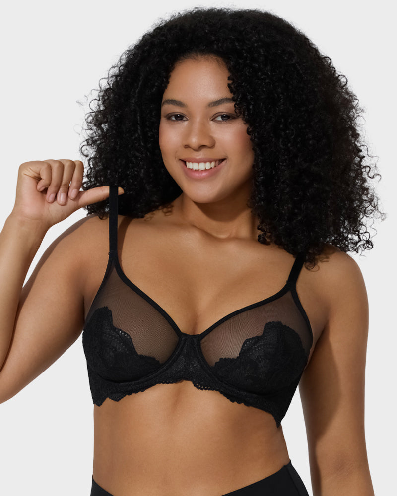 Elegant Purple Full Coverage Lace Minimizer Bra for Plus Size Support