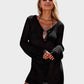 Chic Deep Plunge Crochet Long Sleeve Beach Cover Up Dress