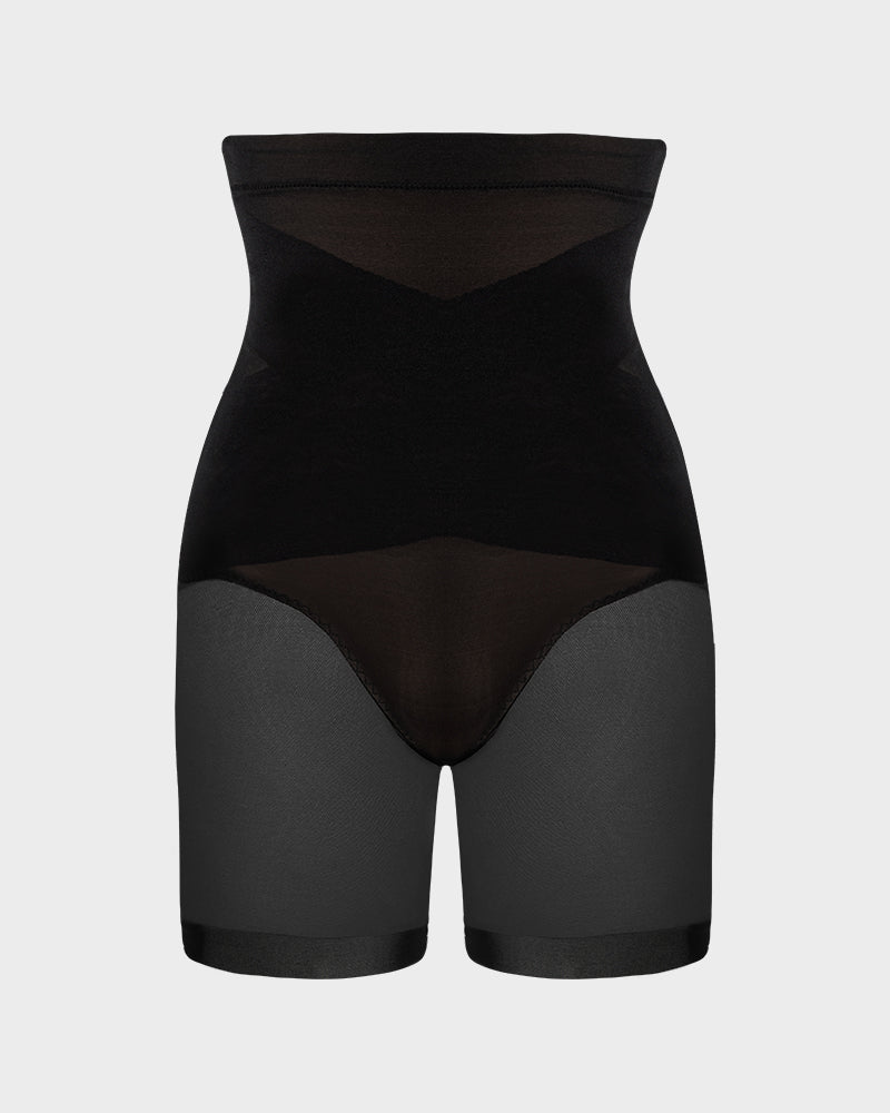 Ultimate High-Waist Criss-Cross Mesh Breathable Tummy Control Shaping Shorts