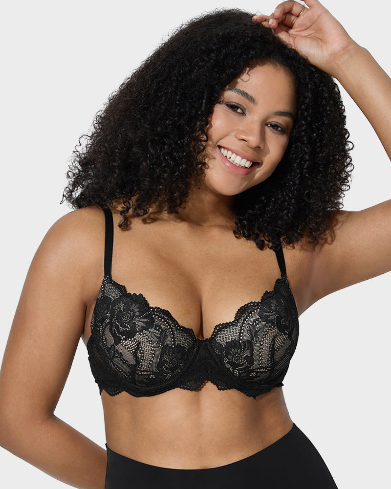 Elegant Lace Full Coverage Push-Up Bra for Ultimate Comfort & Lift