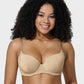 Elegant Deep V Lace Trim Full Coverage Push Up Bra for Ultimate Comfort & Support