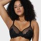 Elegant Purple Full Coverage Lace Minimizer Bra for Plus Size Support
