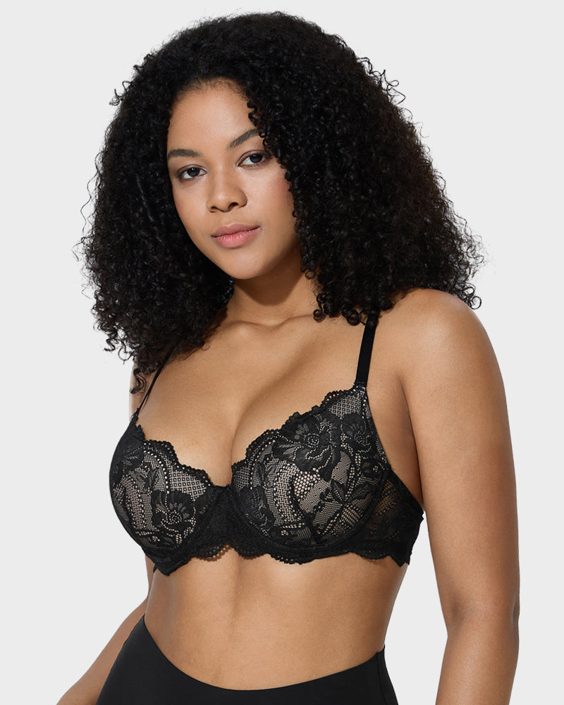 Elegant Lace Full Coverage Push-Up Bra for Ultimate Comfort & Lift