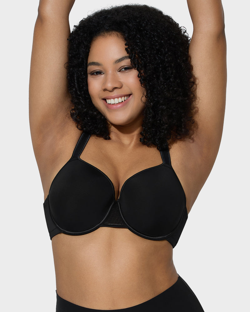 Supportive Full Coverage Mesh Underwired Molded Cup Bra for Enhanced Comfort