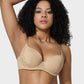 Elegant Deep V Lace Trim Full Coverage Push Up Bra for Ultimate Comfort & Support