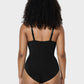 Flattering Criss-Cross Mesh Sculpting Bodysuit - Seamless Tummy Control Shapewear