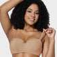 Comfortable Lace Trim Molded Cup Underwire Bra with Removable Adjustable Straps