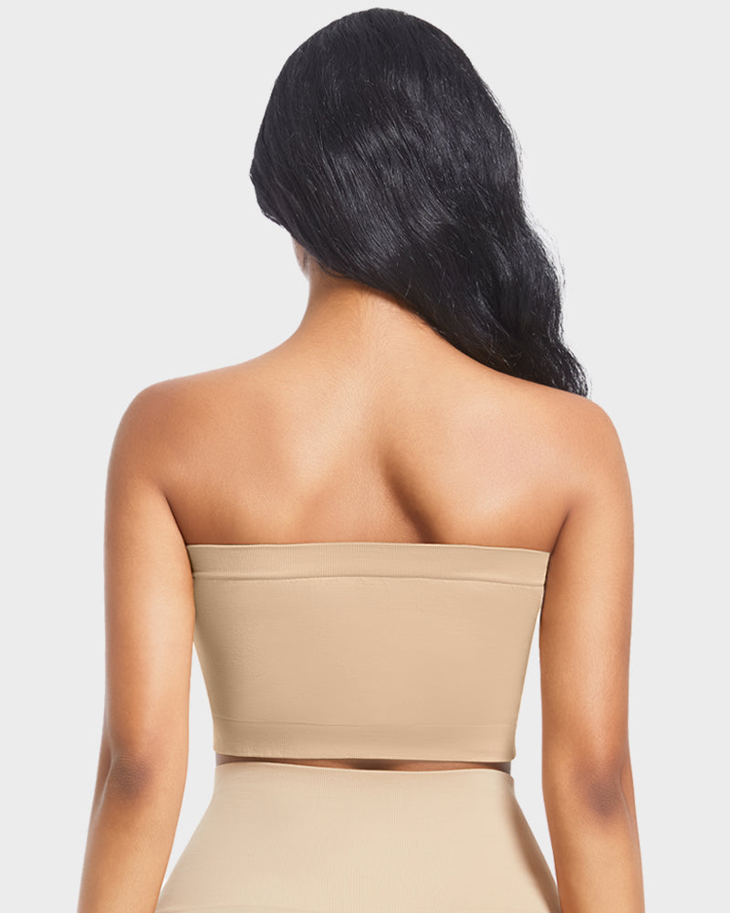 Ultra-Comfortable Seamless Padded Strapless Bandeau Bra with Invisible Support