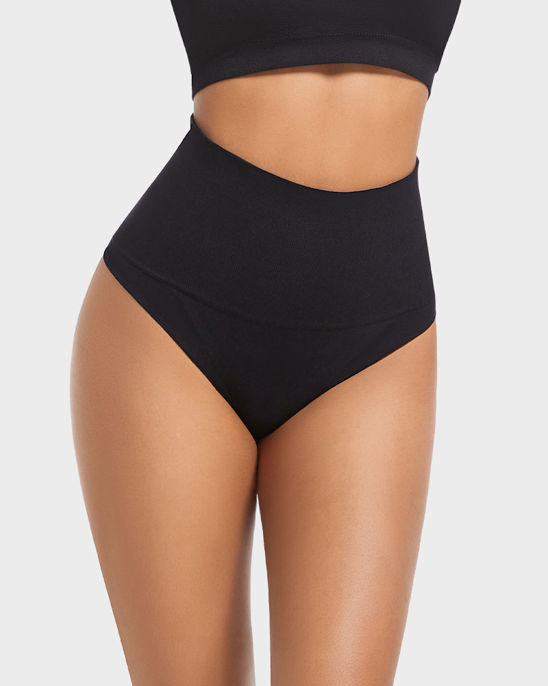 Seamless High-Waist Tummy Control Thong for Smooth Silhouette Everyday Comfort