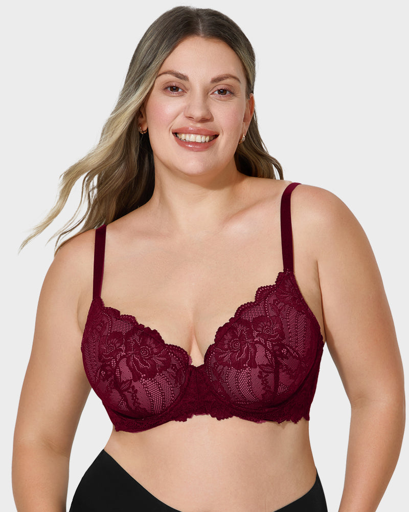 Elegant Lace Full Coverage Push-Up Bra for Ultimate Comfort & Lift