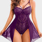 Alluring Women's Floral Lace Bodysuit Teddy Chemise: Sexy Mesh Sleepwear Lingerie