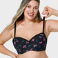 Comfortable Lace Trim Molded Cup Underwire Bra with Removable Adjustable Straps