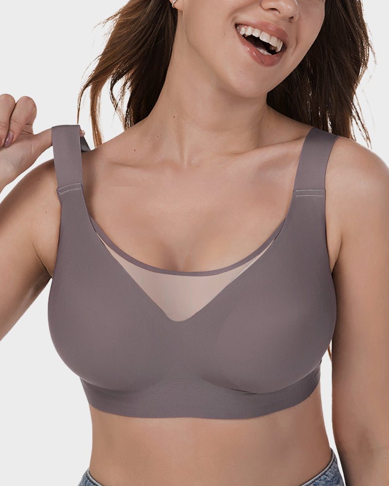 Breathable Mesh Front Contouring Wireless Bra for Pregnancy & Nursing Support