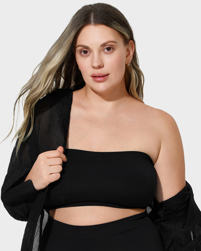 Ultra-Comfortable Seamless Padded Strapless Bandeau Bra with Invisible Support