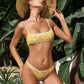 Chic Ruched Floral Print Bikini Set: Adjustable Straps, Textured Swimwear for Women