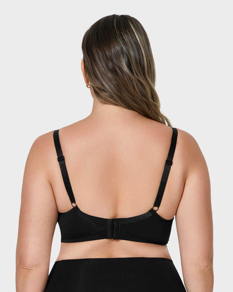 Elegant Deep V Lace Trim Full Coverage Push Up Bra for Ultimate Comfort & Support