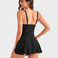Flattering One Piece Tummy Control Tie Knot Swimsuit with Adjustable Straps