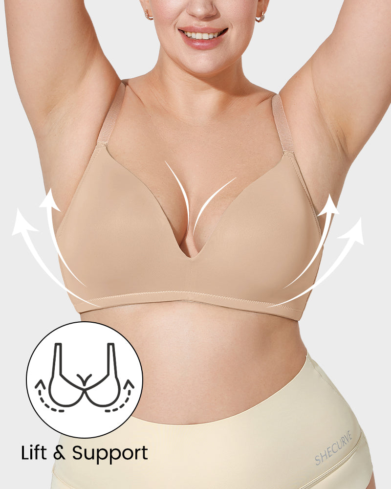 Comfortable Seamless One-Piece Molded Wireless Bra for Invisible Smoothing Support
