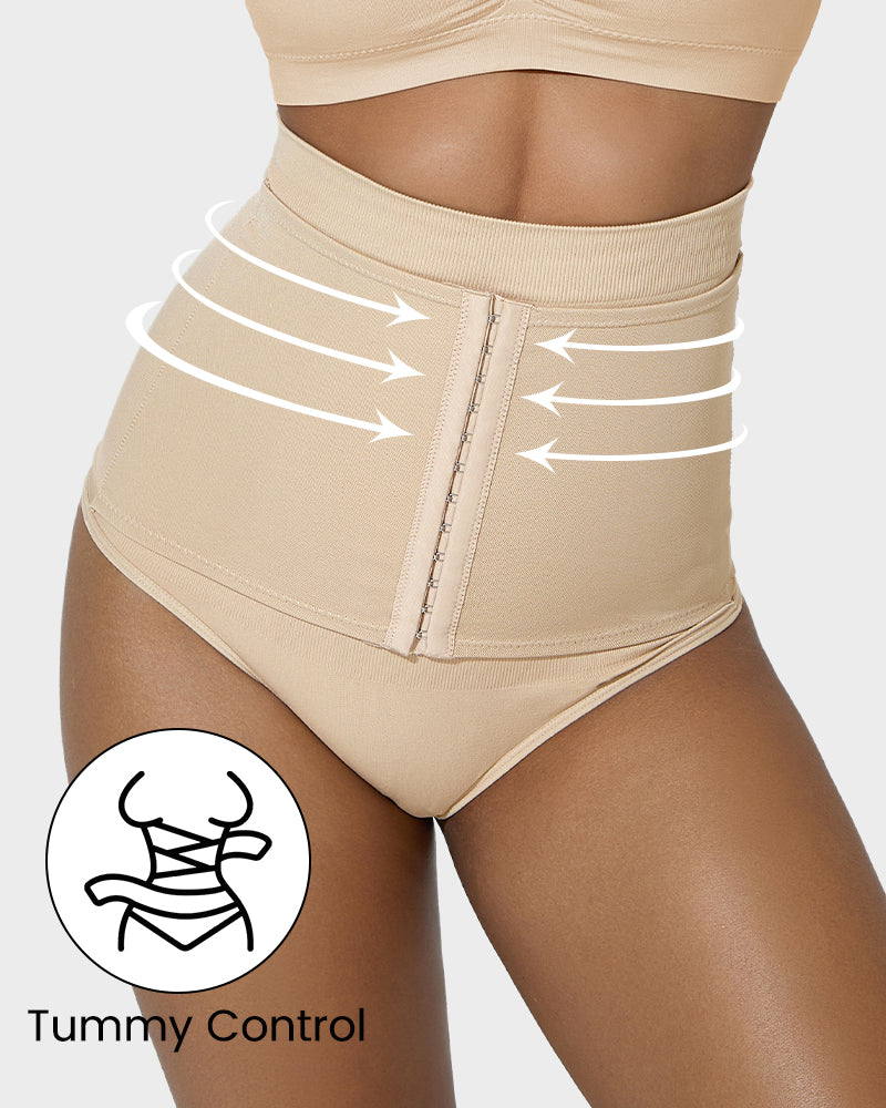 Ultimate Double-Layer High Waist Tummy Control Shaping Thong for Women
