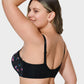 Comfortable Lace Trim Molded Cup Underwire Bra with Removable Adjustable Straps