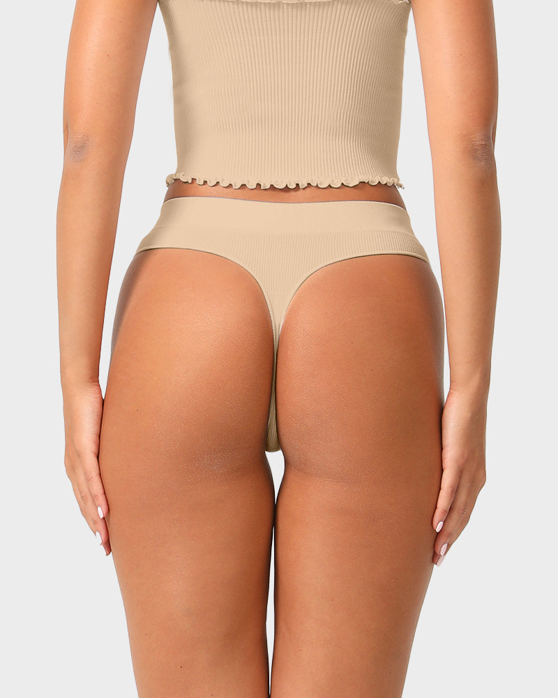 Seamless Low-Rise Thong 3-Pack: Everyday Comfort, Invisible Fit, Soft Stretch Underwear