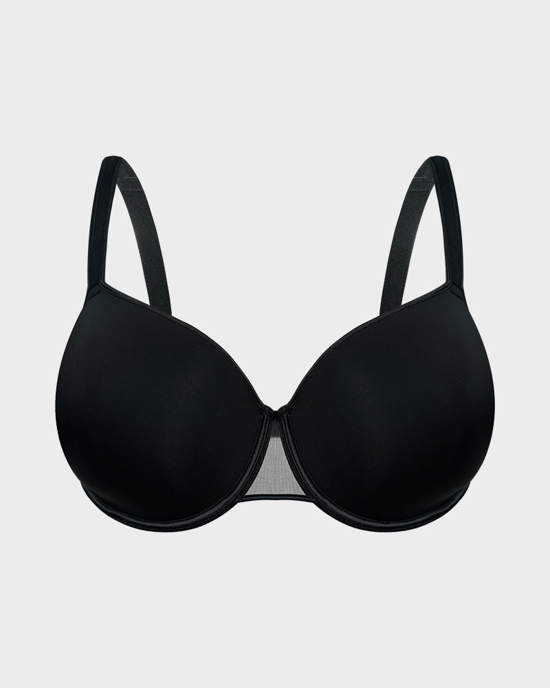 Supportive Full Coverage Mesh Underwired Molded Cup Bra for Enhanced Comfort