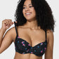 Elegant Deep V Lace Trim Full Coverage Push Up Bra for Ultimate Comfort & Support