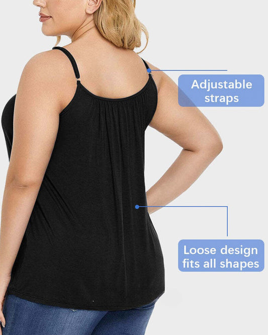 Women's Cooling Comfort Cami: Built-in Bra, Relaxed Fit, Adjustable Straps