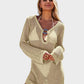 Chic Deep Plunge Crochet Long Sleeve Beach Cover Up Dress