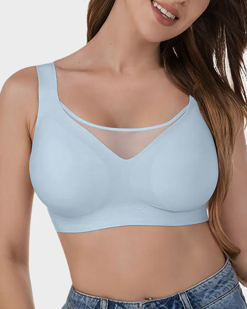 Breathable Mesh Front Contouring Wireless Bra for Pregnancy & Nursing Support