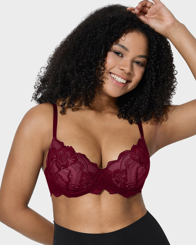 Elegant Lace Full Coverage Push-Up Bra for Ultimate Comfort & Lift