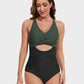 Flattering Tummy Control Push Up One Piece Swimsuit with Adjustable Straps