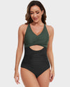 Flattering Tummy Control Push Up One Piece Swimsuit with Adjustable Straps