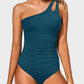 One Shoulder Ruched One Piece Swimsuit