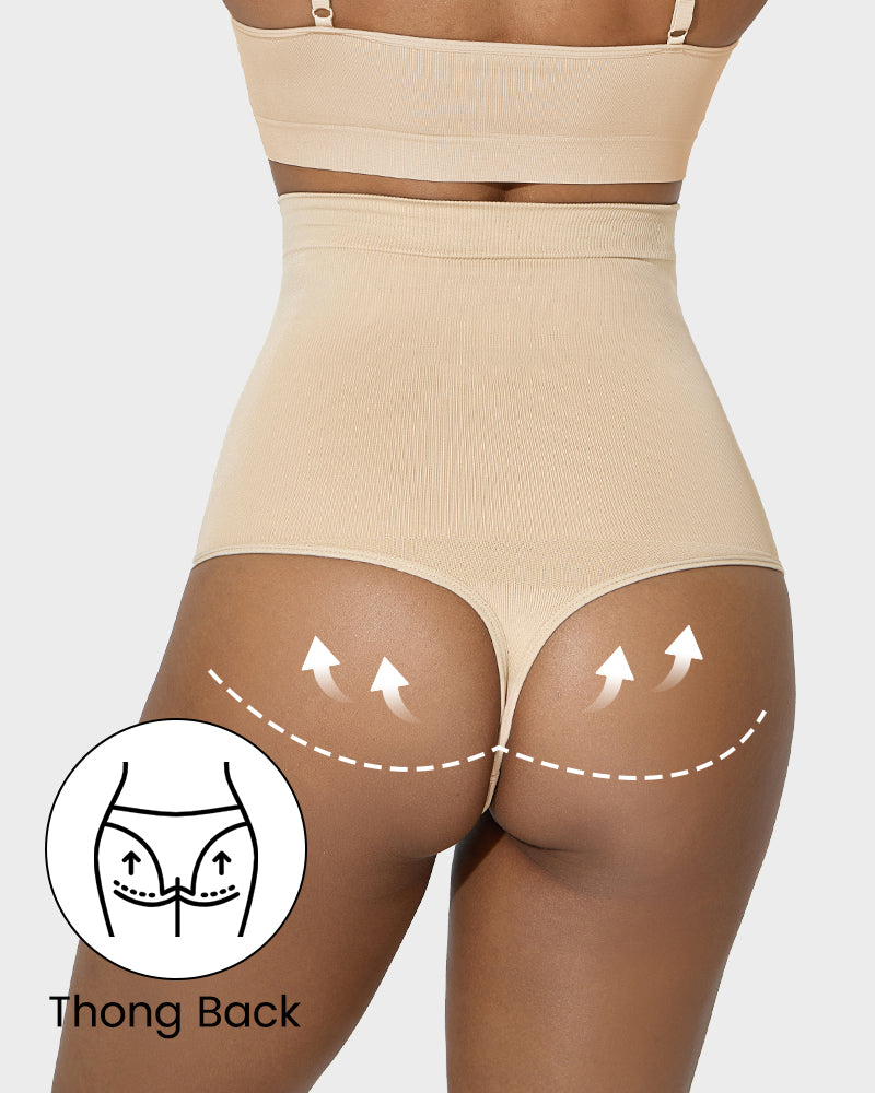 Ultimate Double-Layer High Waist Tummy Control Shaping Thong for Women