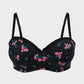 Comfortable Lace Trim Molded Cup Underwire Bra with Removable Adjustable Straps