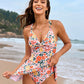 Chic Knot Hem Ruched One-Piece Swim Dress: Flattering, Adjustable, Comfortable Swimsuit