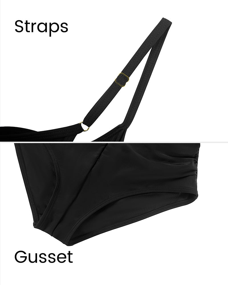 Elegant Front Tie Built-In Shapewear Sculpting One-Piece Swimsuit for Women