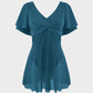 Chic Plus Size Full Coverage Ruffle Swimdress with Built-in Shorts for Women
