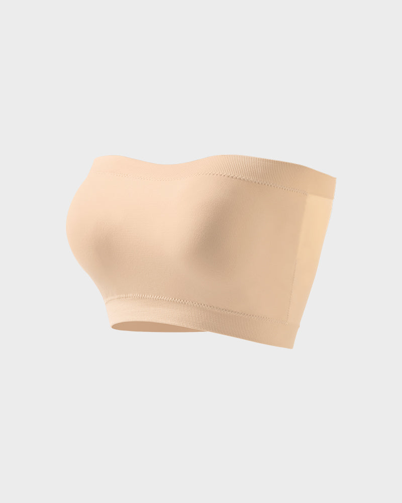 Ultra-Comfortable Seamless Padded Strapless Bandeau Bra with Invisible Support