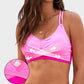 Chic Color-Block Drawstring Cross-Back Bikini Set - Supportive & Flattering Swimwear