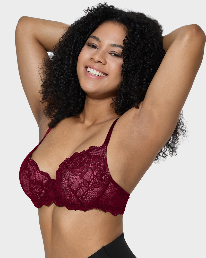 Elegant Lace Full Coverage Push-Up Bra for Ultimate Comfort & Lift